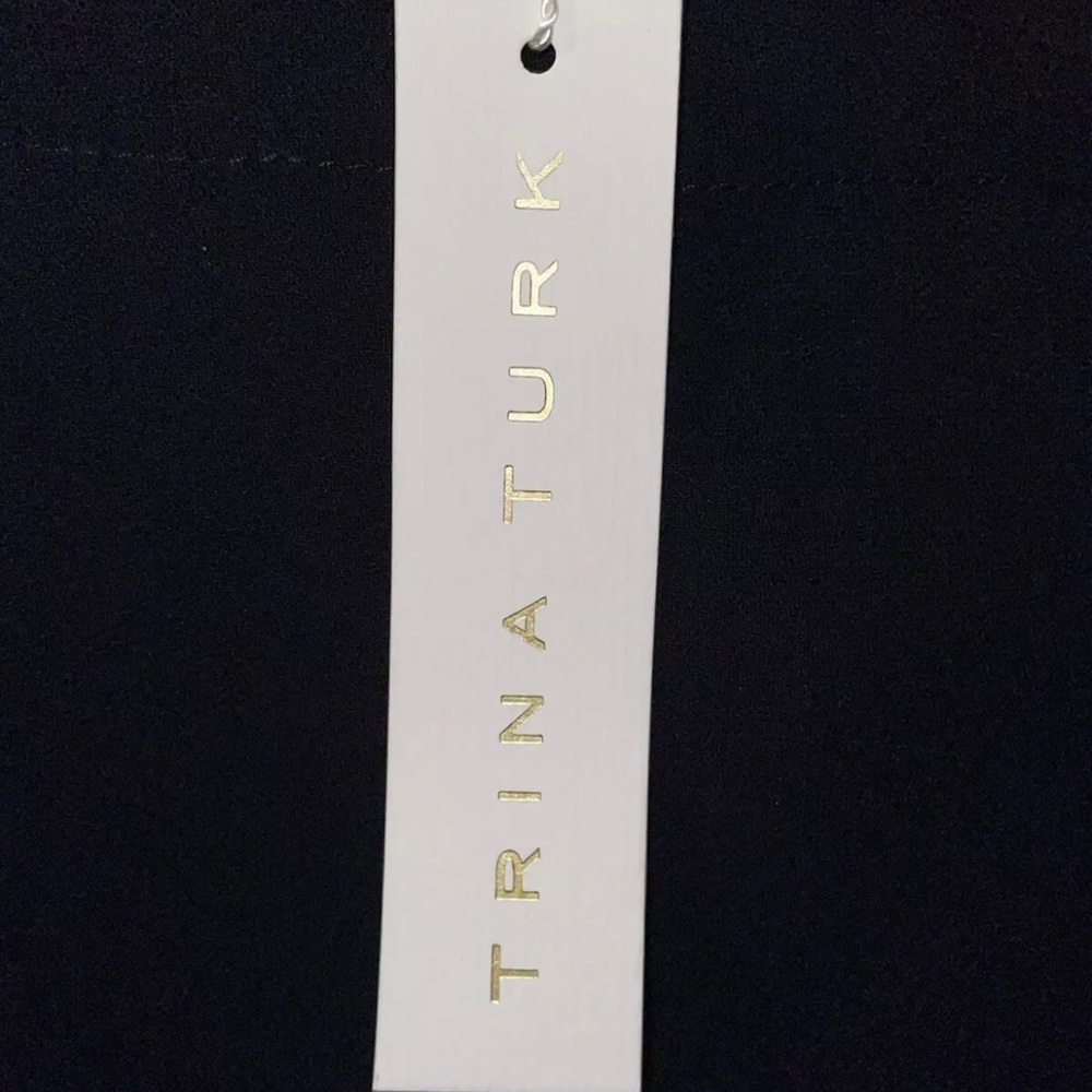 🎉HP🎉New! Trina Turk Scoop Neck Bell Sleeve Baroque Dress Black Size S✨ - Picture 14 of 14